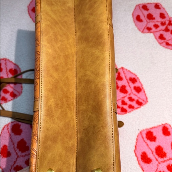 Loveook Brown Floral Leather Tote Bag - Picture 7 of 7